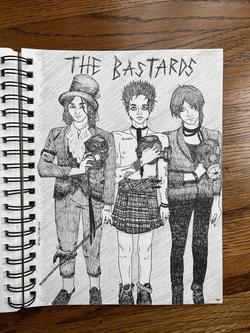 Pencil drawing of Palaye Royale inspired by their song, 