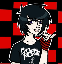 A digital drawing of an emo boy giving the 